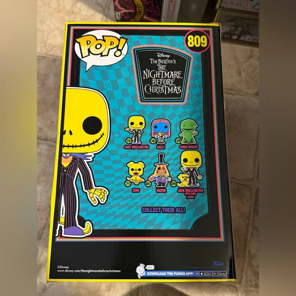 Funko Jumbo Jack Skellington and Zero Blacklight Pop - Picture 3 of 6